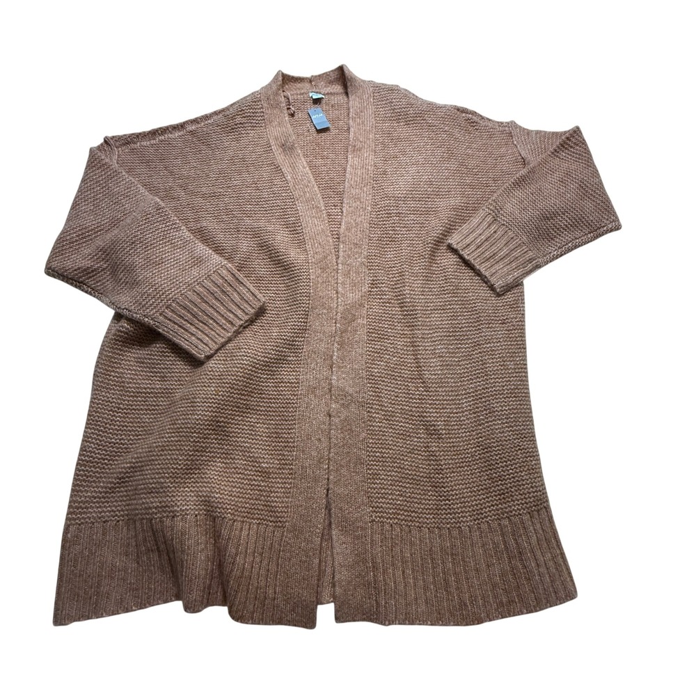 Aerie Cardigan Wms SZ L Brown Open Front Wool Blend Chunky Knit NWT Cabincore